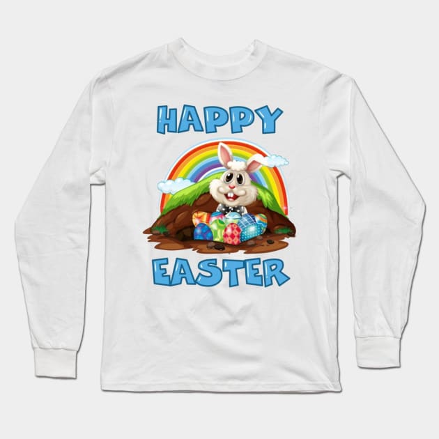 Happy Easter - Wonderful Bunny Long Sleeve T-Shirt by Seopdesigns